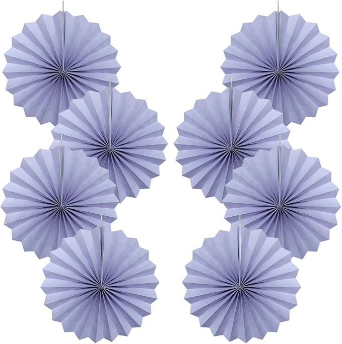 Purple Birthday Decorations,DIY Purple Paper Fans Hanging Decoration ,Party Decorations for Adults 12in,Little Mermaid Party Decor,Baby Shower Decorations 30 Color DIY Set (Light Purple)