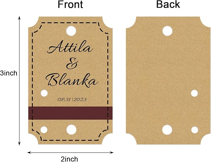 Sinseike Personalized Sparkler Tags with Match Strike Strip Wedding Favors,Custom Kraft Wedding Sparkler Tags (Personalized)