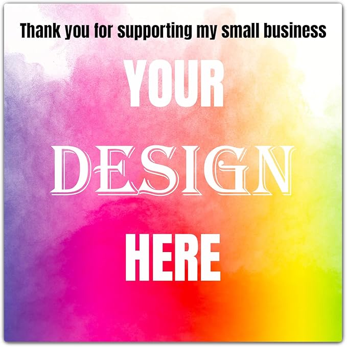 Custom 100-500 Stickers with Any Image Logo and Text. Personalized Labels for Business Logo, Thank You Notes, etc. (Square, 1.5 Inch)