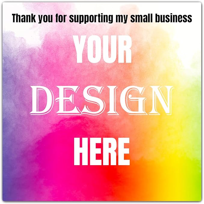 Custom 100-500 Stickers with Any Image Logo and Text. Personalized Labels for Business Logo, Thank You Notes (Square, 1 Inch)