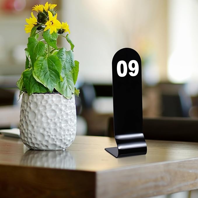 Tuanse 1-30 Table Order Numbers Restaurant Double Sided Acrylic Reception Number Stands Signs for Wedding Restaurant Seating Cafes Party Banquet(Black)