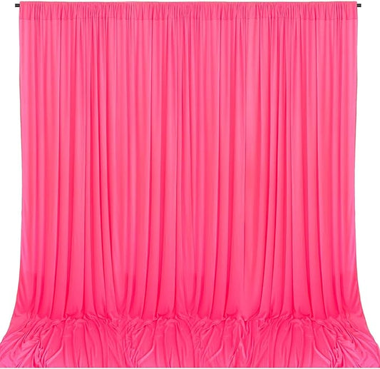 10 x 10 Feet Pink Backdrop Curtain for Partie, Background Curtains for Photoshoot, Birthday, Wedding, Halloween, Thanksgiving, Christmas Day, New Year Party Decorations 5Ft x 10Ft, 2 Panels