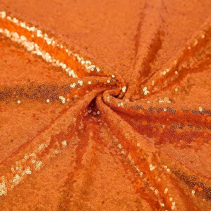 Orange Sequin Backdrop 2FTx8FT 2 Panel Glitter Fall Sequin Backdrop Sparkle Photo Background for Birthday Halloween Easter Thanksgiving