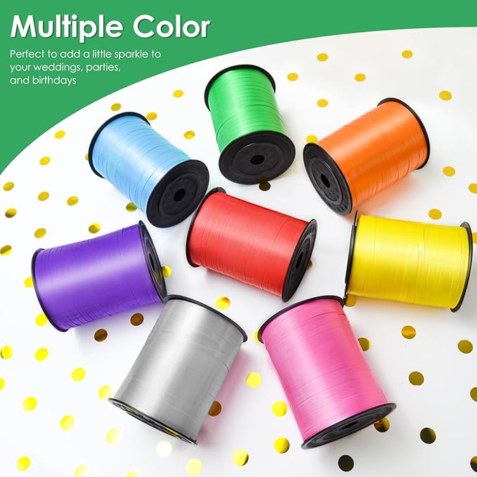 Dark Green Curling Ribbon - 500 Yard, Curly, Thin 3/16" Gift Ribbon for Wrapping, Balloons & Floristry