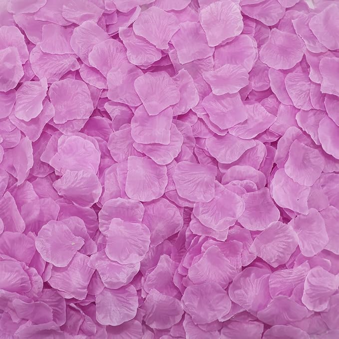 CODE FLORIST 1500 PCS Silk Rose Petals for Valentine's Day,Fake Rose Petals for Romantic Night,Wedding,Proposal Anniversary Flower Decorations(Separated,Scented,Baby Purple)