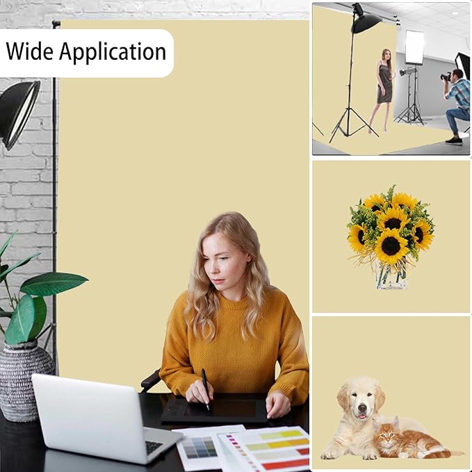 Tan Photography Backdrop for Photoshoot, Photo Backdrop Curtain, Perfect Tan Backdrops for Party Portrait Photoshoots Video Studio 10FTx20FT