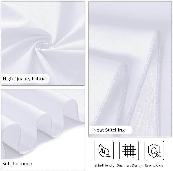8 Pack White Table Cloth 60 x 102 Inch Rectangular Tablecloths for 6 Foot Rectangle Tables, Wrinkle Resistant White Tablecloth Washable Polyester Fabric Table Covers for Party Wedding Banquet