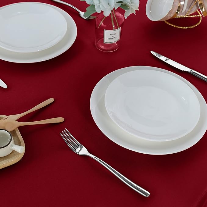 Fitable Square Tablecloth 54x54 inch Tablecloth Stain and Wrinkle Resistant Washable Polyester Table Cloth for Buffet Parties and Camping, Red