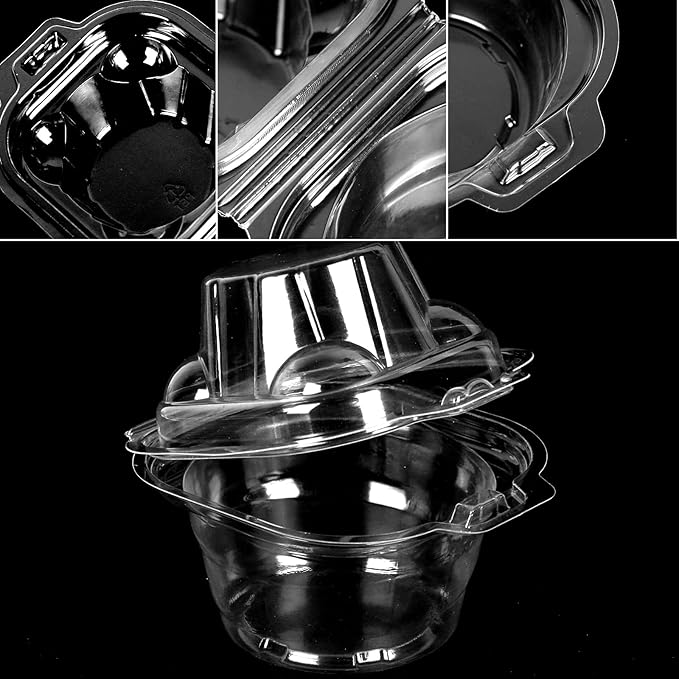 80 Pack Plastic Individual Cupcake Containers Clear Cupcake Boxes Holder Disposable Stackable Deep Dome Mini Cake Carriers for Cake Muffin Packaging