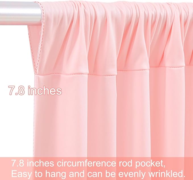 20ft x 12ft Blush Pink Backdrop Curtains Wrinkle Free Backdrop Curtain for Wedding Parties Pink Fabric Backdrops Drapes Back Drop Cloth Bridal Shower Stage Curtains Wedding Decorations for Reception