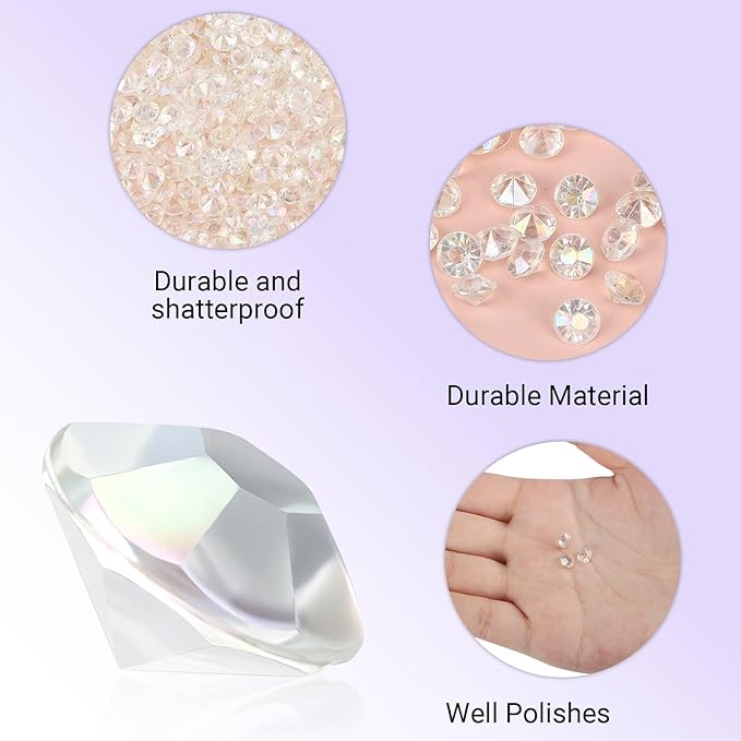 SUREAM 4500PCS Acrylic Diamonds Gems, Colorful 6mm Crystal AB Ice Rocks Crystals for Vase Filler, Table Scatter, Christmas, Wedding, Birthday Party, Arts & Crafts, Home Decorations