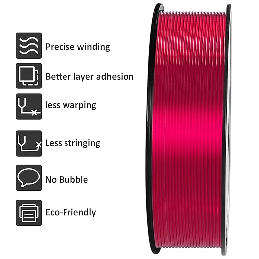 Geeetech TPU Filament 1.75mm, Shore 95A – Flexible 3D Printer Filament with High Elasticity, 1KG (2.2lbs) Spool, Dimensional Accuracy ±0.03mm, Fits Most FDM Printers (Clear Pink)