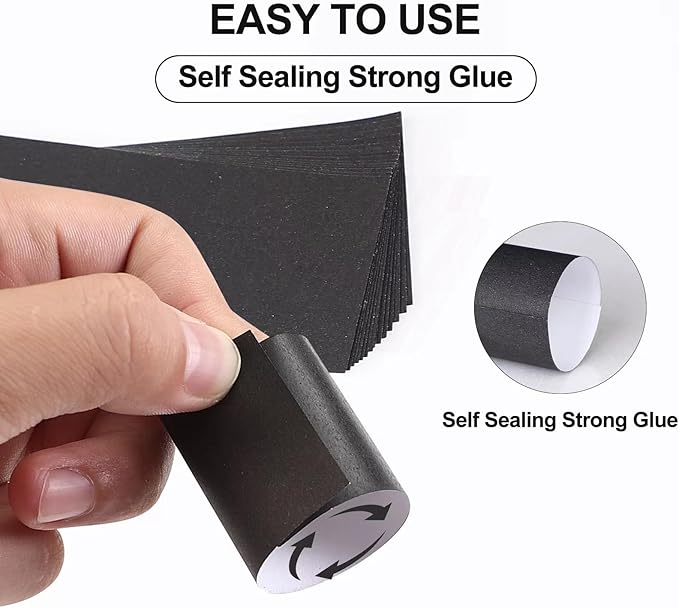 Germiwipe Napkin Bands,Paper Napkin Rings Self Adhesive,Silverware Wraps Bands (Black - 500pcs)