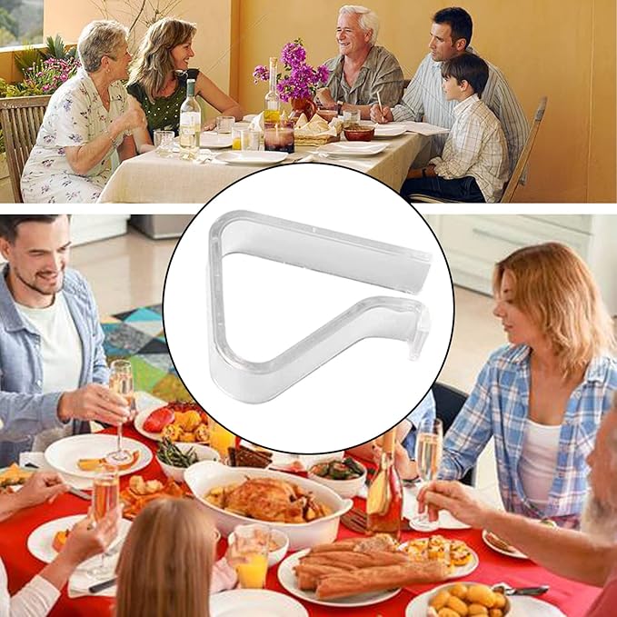 24 Pieces Transparent Clear Tablecloth Clips, Plastic Table Cloth Clips，Windproof Table Cover Holder Clamps，Table Cloth Holder for Christmas Home Wedding Party Indoor Outdoor Camping Picnic(24, Small)