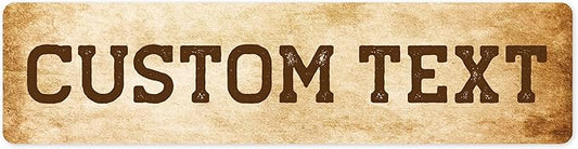 Custom Sign, Custom Street Sign, 11 Font Colors, 13 Font Styles, 4 Hole Options, 22 Sizes, 6x24 Inches, Rust Free DiBound, Fade Resistant, Made in USA by My Sign Center (Vintage)