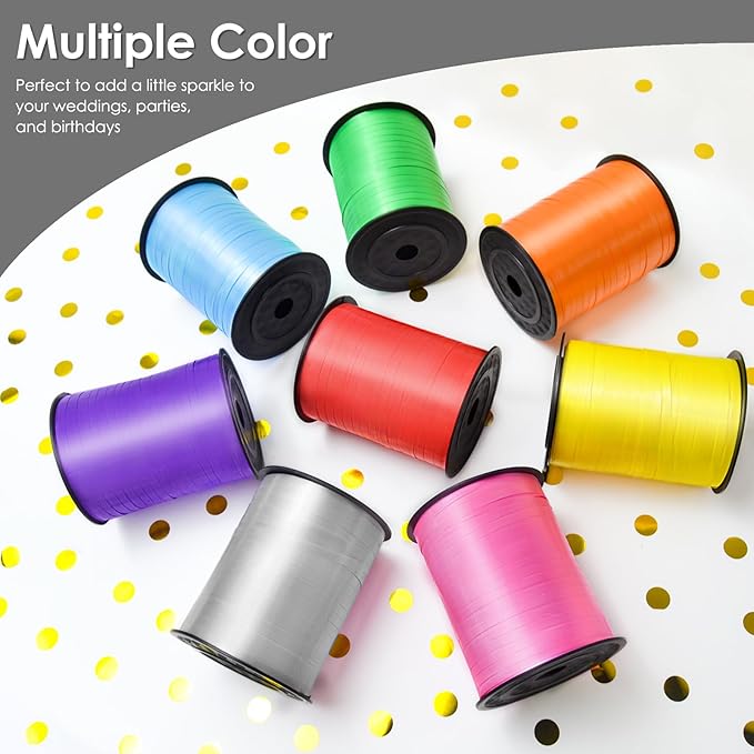White Curling Ribbon, Balloon String 500 Yard for Gift Wrapping, Curly Ribbons, 3/16" for Florist Flower, Baby Shower, Valentines Day,Birthday