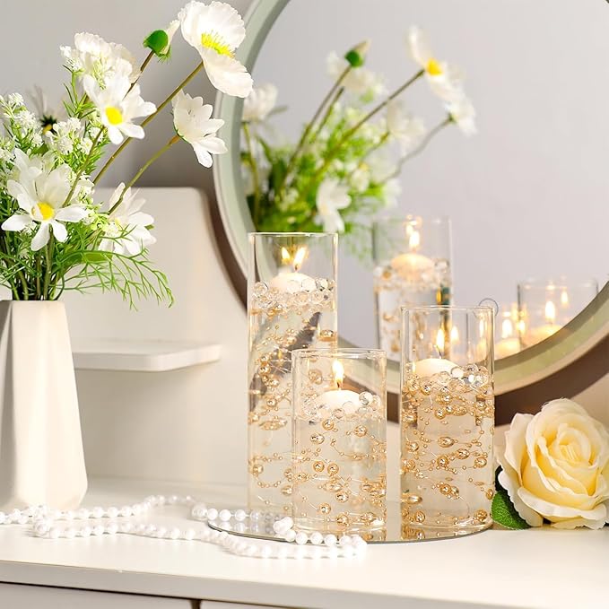 Thin Glass Cylinder Vases 2.5''/3.3'' Diameter 2mm Wall Thickness Clear Flowers Vase Hurricane Floating Candles Holders for Table Centerpieces Wedding Decor(2.5'' X 5'',6'',8'',72 Pcs)