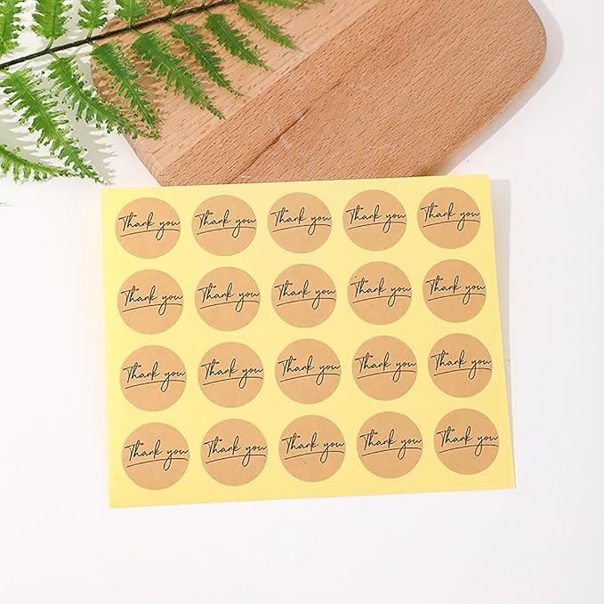 100pcs Personalized Stickers Labels Custom Business Logo Stickers Kraft Paper Labels in Circle, Rectangle, Square, Oval, in 1.5",2", 2.5“, 3”, 4" (Round)