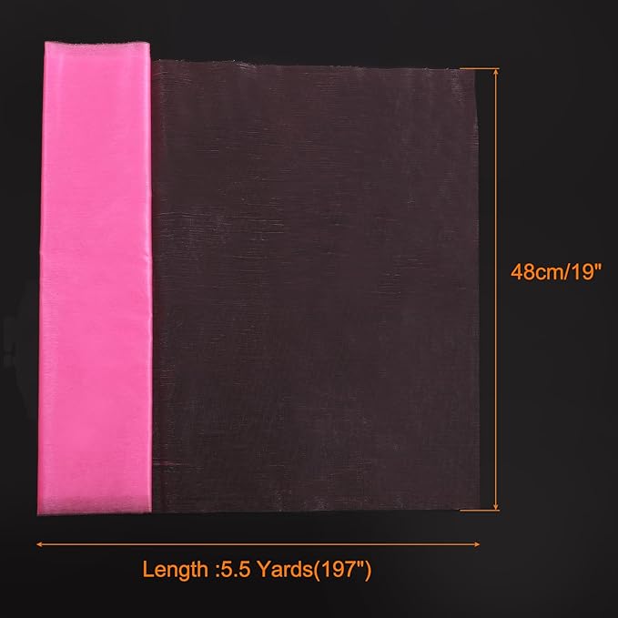 uxcell 19" by 5.5 Yard Tulle Fabric Backdrop Curtains for DIY Tutu Skirt Shower Decor Wedding Crafts Birthday Party Supplies, Pink