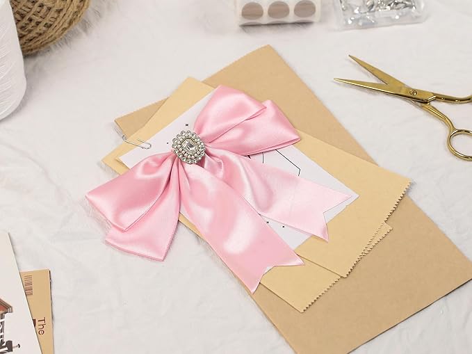 Rose Pink Satin Ribbon 1-1/2 inch X Continuous 100 Yards, Single Face Polyester Ribbon Perfect for Gift Wrapping, Flower Bouquet, Wedding Decor, Crafts, Bow Making, Sewing and More
