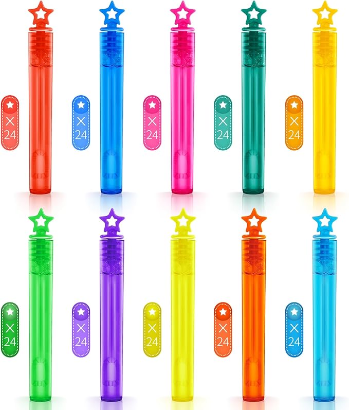 SpringFlower 240 Pieces Mini Bubble Wands, Party Favors Assortment Toys for Kids,Themed Birthday, Halloween, Goodie Bags, Carnival Prizes, Wedding, Bubble Maker Outdoor Gifts for Girls & Boys