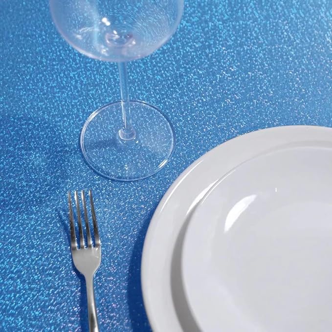 Fitable Sequin Tablecloth for Parties 60x120 Inch - Sparkle Glitter Table Cloth Laser Rectangle Overlay for Wedding Baby Shower Ceremony Birthday Holiday Banquet Decor, Blue