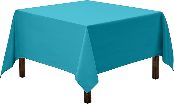 Gee Di Moda Square Tablecloth - 52 x 52 Inch Caribbean Table Cloth for Small Square or Round Tables - Heavy Duty Washable Fabric - for Buffet Table, Holiday Party, Dinner, Wedding & Baby Shower