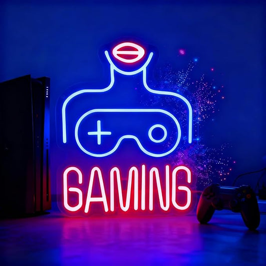 Gaming LED Lights for Wall Decor,Video Game Room Neon Sign Gift for Teens Boys Men Gamer,Lady Body Light Up Sign for Man Cave Home Bar Bedroom Pub Club Birthday Party USB Powered（14.2"*10.2"）