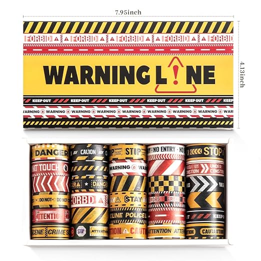 30 Rolls Warning line Theme Washi Tape Set, Writable Decorative Tapes for Scrapbooking, Bible Journaling, Bullet Journaling, 0.6"x79" per Roll