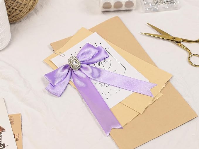 Light Purple Satin Ribbon 1 inch X Continuous 25 Yards, Single Face Polyester Ribbon Perfect for Gift Wrapping, Flower Bouquet, Wedding Decor, Crafts, Bow Making, Sewing and More