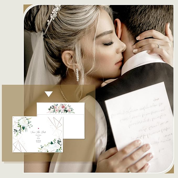 Goefun White Blank Cards (Unfolded) and Envelopes 4 x 6 Flat Postcards and A6 Envelopes Self Seal 100 Pack for Wedding, Invitations, DIY Greeting Cards & All Occasion