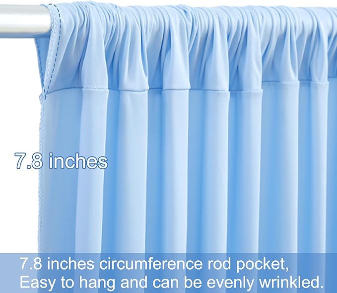 40ft x 12ft Baby Blue Backdrop Curtains Wrinkle Free Backdrop Curtain for Wedding Parties Blue Fabric Backdrops Drapes Back Drop Cloth Bridal Shower Stage Curtains Wedding Decorations for Reception