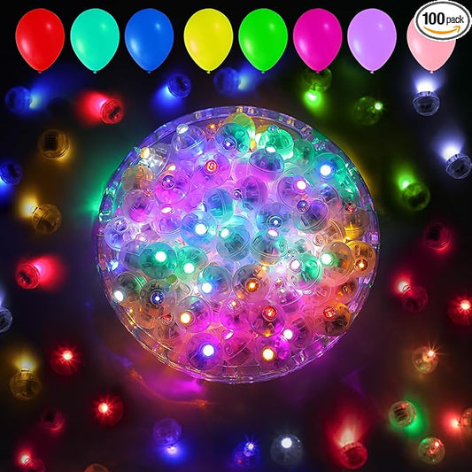 Aogist 100pcs Balloon Lights,Long Standby Time Waterproof Twinkle Mini Light,Battery Powered,Round LED Ball Lamp for Balloon Paper Lantern Party Wedding Christmas Halloween Decorative,Multicolor-Flash