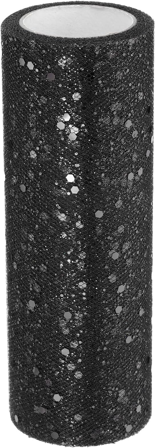 PATIKIL Tulle Fabric Rolls, 6 Inch by 10 Yards Fabric Spool Tulle Sparkling Ribbon Netting Sequin for DIY Tutu Skirts Crafts Wedding Party Decorations, Black