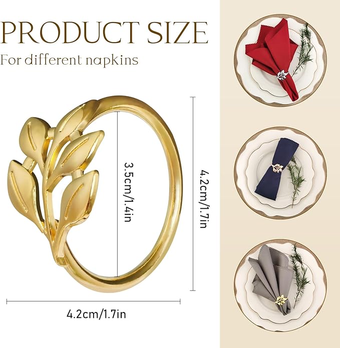 Napkin Ring, Metal Napkin Ring for Table Setting, Wedding, Holiday Party Table