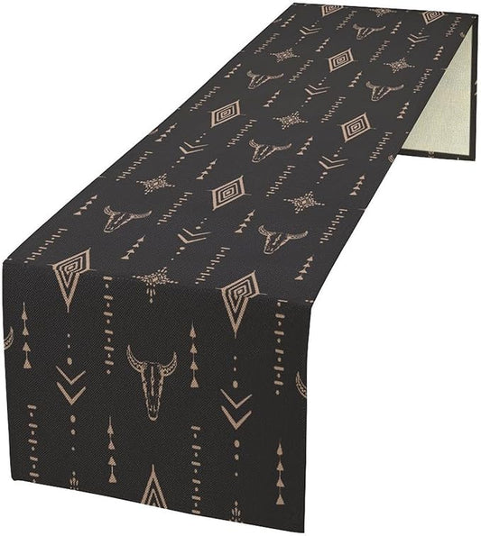 Aztec Table Runner Southwest Native Navajo Tribe Geometric Vintage Country Dinner Table Decoration Table Runner 13x60 Inch