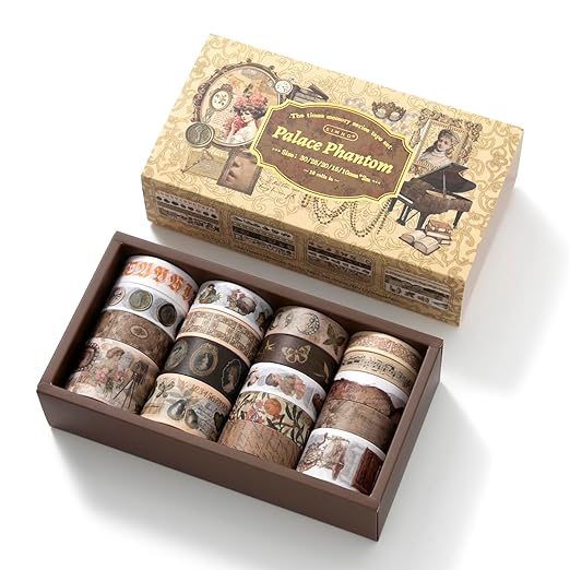 18 Rolls Vintage Victorian Washi Tape Set Journal Tape for Crafts and Journaling DIY Scrapbooking Supplies washi Tape for Scrapbooking Decorative Tape