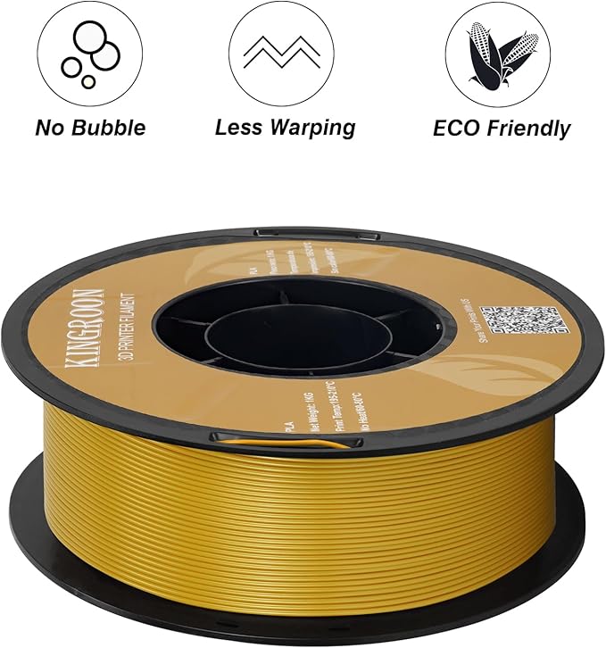 Kingroon PLA Filament 1.75mm 3D Printer Filament Yellow Pla Filament 1kg Filament Dimensional Accuracy +/- 0.02mm, Fit Most FDM Printer,Dark Yellow-Gold