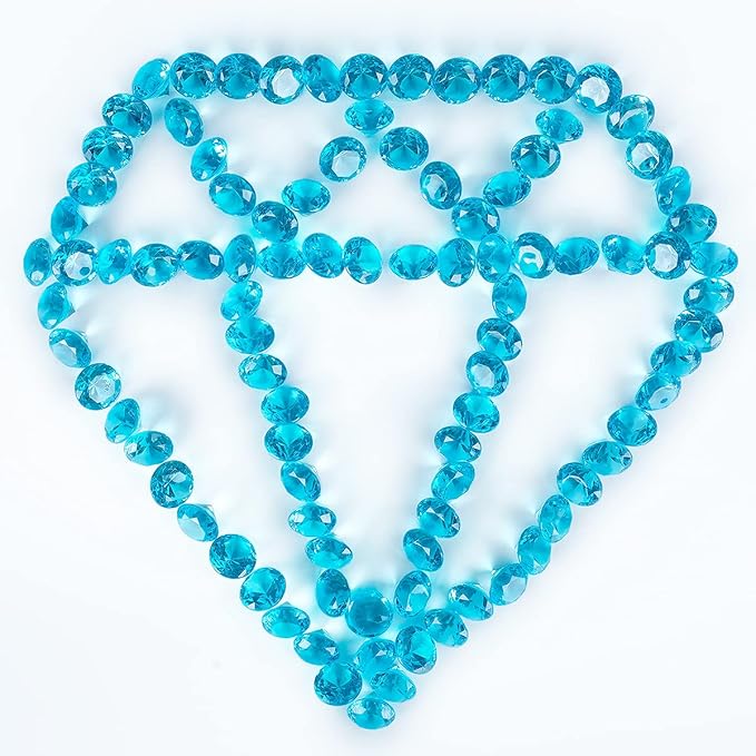 Acrylic Diamond Fake Gems Vase Filler, Babenest 240pcs 3/4 Inch Faux Diamonds Crystals Jewels for Table Scatters Wedding Party Event Arts & Crafts Birthday Decoration Favor (Baby Blue)