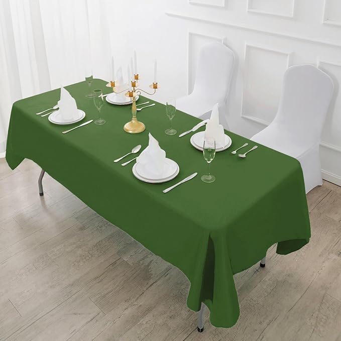 Fokitut 2 Pack Waterproof Rectangle Tablecloth, 60x120 Inch,Stain Resistant and Wrinkle Polyester Table Cloth, Fabric Table Cover for Kitchen Dining, Wedding, Party, Holiday Dinner-Willow