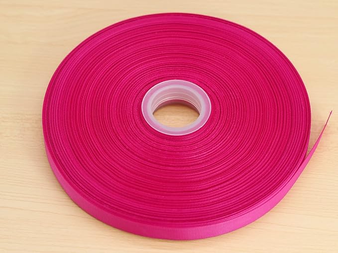 Jesep One Roll 100 Yards Soild Grosgrain Ribbon Boutique Gift Wrapping Package Ribbon, DIY Crafts Bow Hair Headband Accessories Assorted Ribbon #188 (5/8" 15mm, Rose)