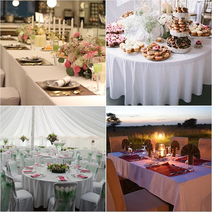 Fokitut 2 Pack Waterproof Rectangle Tablecloth, 60x102 Inch, Stain Resistant and Wrinkle Polyester Table Cloth, Fabric Table Cover for Kitchen Dining, Wedding, Party, Holiday Dinner-Mediterranean Blue