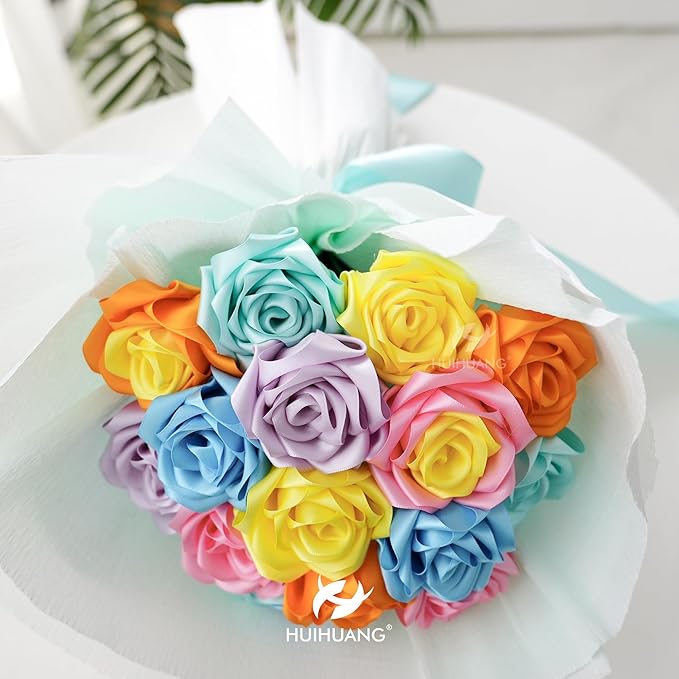HUIHUANG Aqua Blue Ribbon Satin 1-1/2" Wide Double Face Satin Ribbons Blue Thick Ribbon for Christmas Gift Wrapping Bows Floral Bouquet Cake Box Christmas Tree Decor Party Favor, 50 Yards