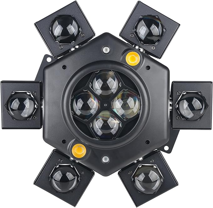DJ Party Light, 150W RGBW 4in1 LEDs Stage Lights, DMX 512 Control Infinite Rotation With Sound Activated for Wedding, Party and Live House