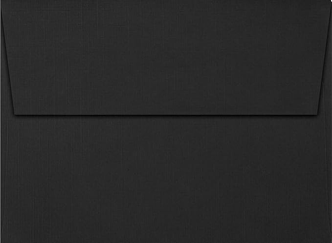 LUXPaper A7 Invitation Envelopes | Peel & Press | 5 1/4" x 7 1/4" | Black Linen | 80lb. Text | 1,000 Qty