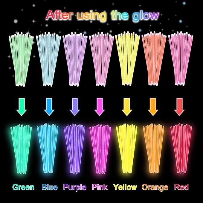 Halloween Glow Sticks Bulk Party Pack- Ultra Bright 500pk Glow in the Dark Party Favors, Glow Decorations, Neon Party Glow Necklaces and Glow Bracelets with Connectors