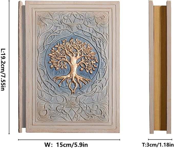 3D Embossed Tree of Life Notebook - Celtic Style Journal with Retro Mythology Design, Hardcover Blank Pages sketchbook (100 sheets/200 pages). Perfect for Writing & Drawing, Desktop Decoration, school supplies, office supplies, Collectible Item. Ideal ...