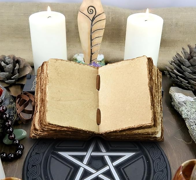 Urooj Handicraft 400 Page Book Of Shadows journal blank dream catcher with owl leather witchcraft books grimoire spell sketchbook college poetry personal notebooks (Owl 2)