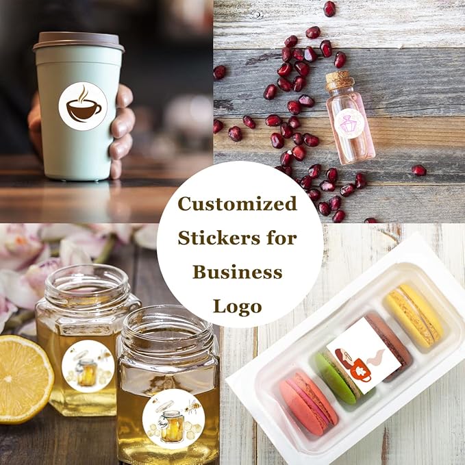 Custom Stickers 70-1000 Personalized Labels for Birthday Party Wedding, Customized Stickers for Business Logo(Round)