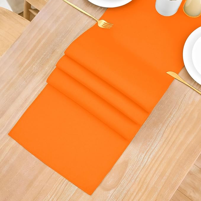 2 Pack Orange Small Short Table Runner 12 x 24 Inch Solid Color Runners Coffee Table Dresser for Daily Party Home Decoration